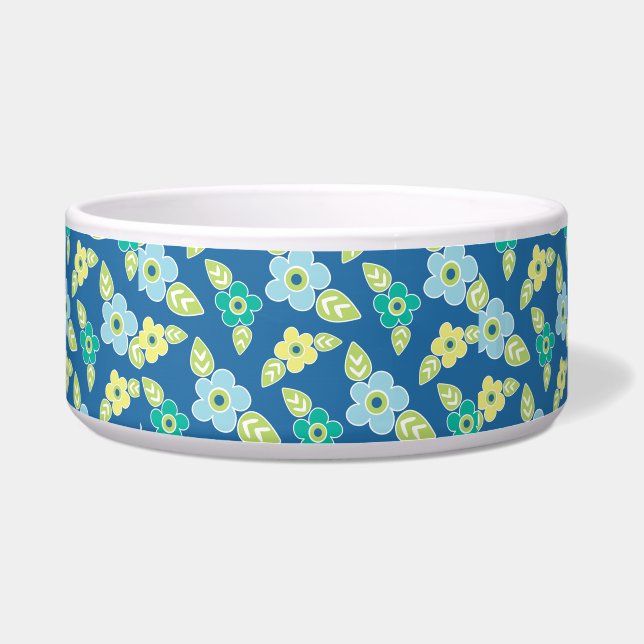 Retro Blue Flowers Pattern (Front)
