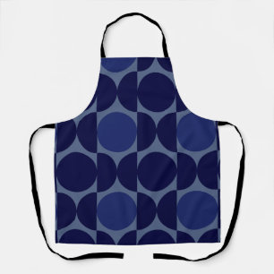 Retro Blue Geometric Apron
