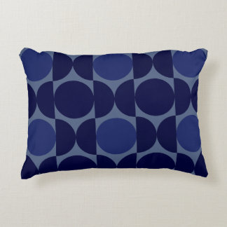 Retro Blue Geometric Decorative Cushion