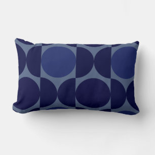 Retro Blue Geometric Lumbar Cushion