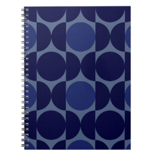Retro Blue Geometric Notebook