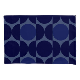 Retro Blue Geometric Pillowcase