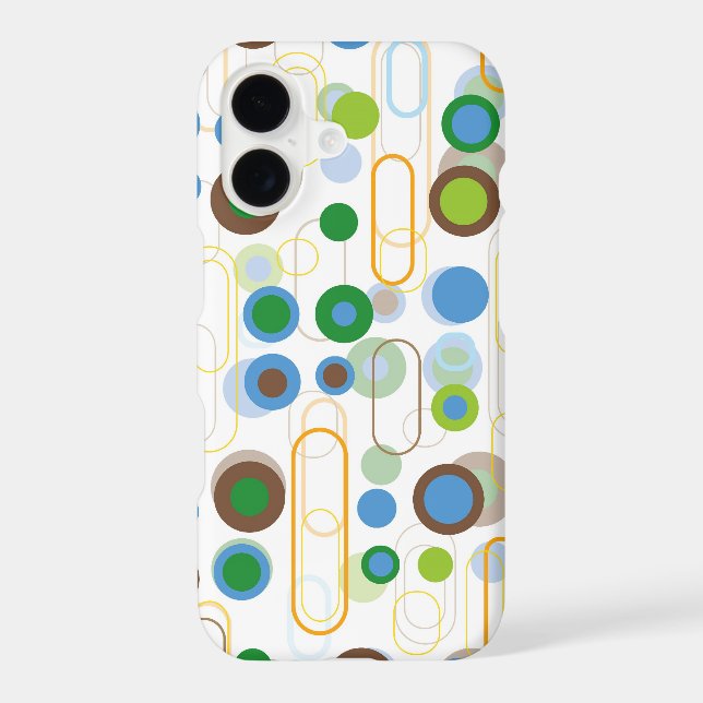 Retro Blue Green Pods Dots Groovy Mod Art Pattern (Back)