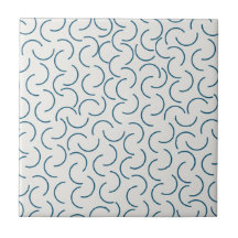 Retro Blue Half Circle Geometric Pattern