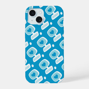 Retro Blue Heart Computer Geeky iPhone 12 Case