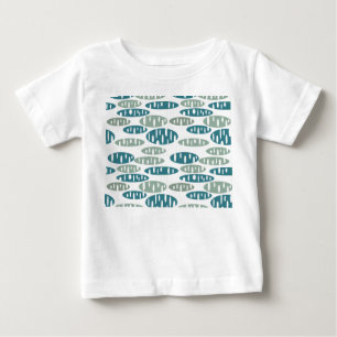 Retro Blue Holey Ovals  Baby T-Shirt