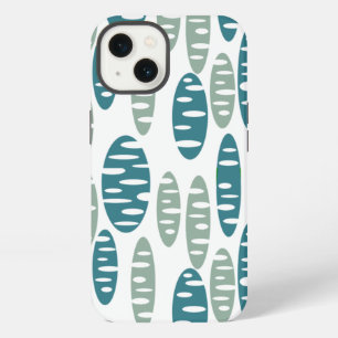 Retro Blue Holey Ovals iPhone 13 Case