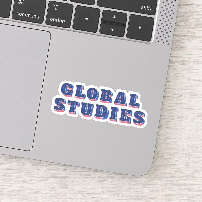 Retro blue letters global studies T-Shirt (Detail)
