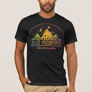 Retro Blue Mountain Ski Adventure is Waiting T-Shirt