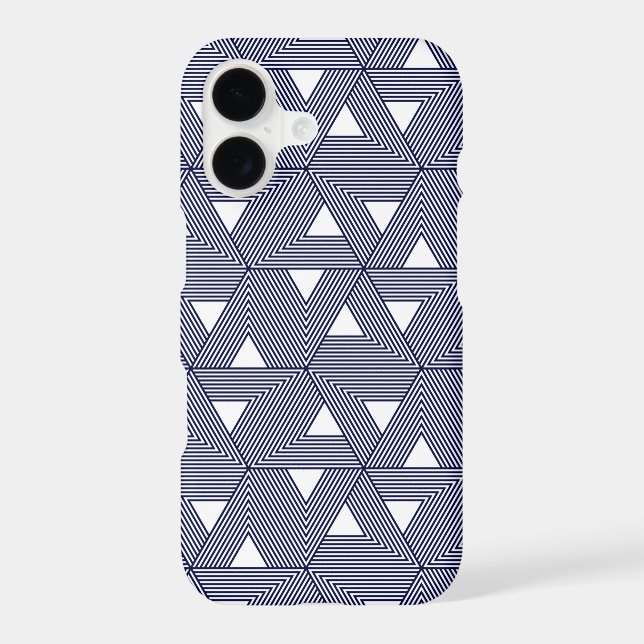 Retro Blue Navy Japan Triangle Geometric Pattern (Back)
