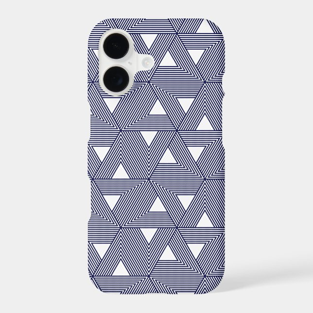 Retro Blue Navy Japan Triangle Geometric Pattern (Back)
