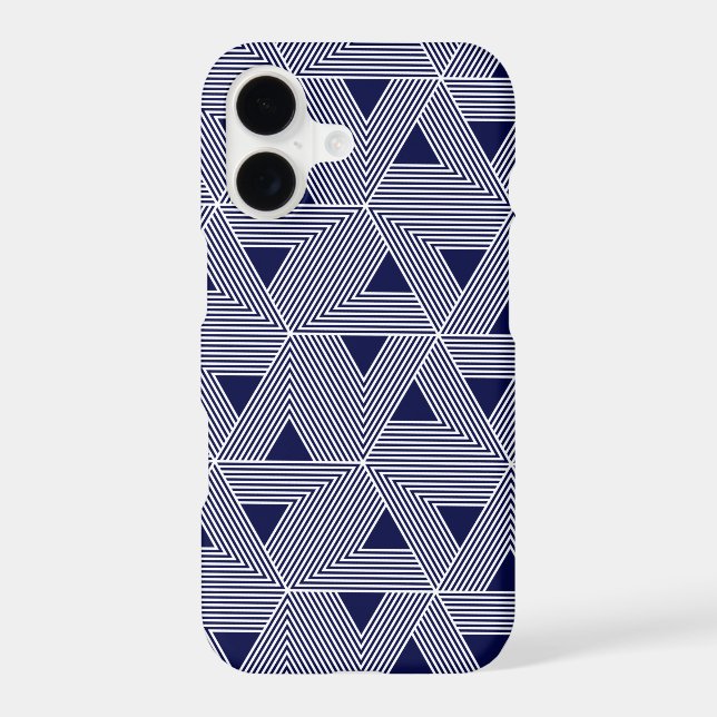 Retro Blue Navy Japan Triangle Geometric Pattern (Back)