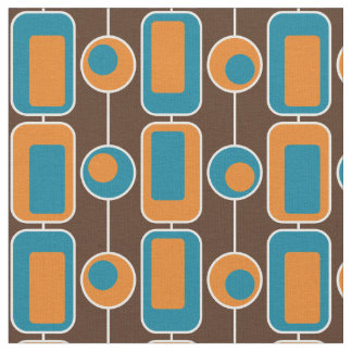 Retro Blue, Orange, and Brown Fabric