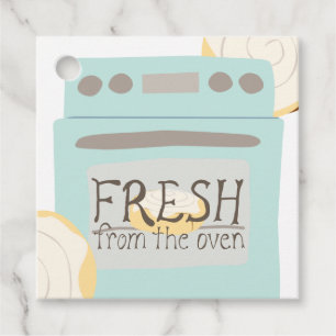 Retro blue oven handmade baked goods favour tags