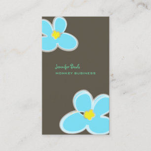 RETRO BLUE PLUMERIAS/DIY BACKGROUND COLOR BUSINESS CARD