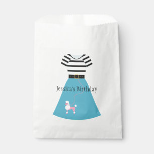Retro Blue Poodle Skirt Customisable Favour Bag