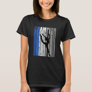 Retro Blue Rhythmic Gymnastics Champion Birthday C T-Shirt