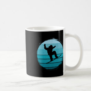 Retro Blue Snowboarding - Vintage Wintersports Sno Coffee Mug