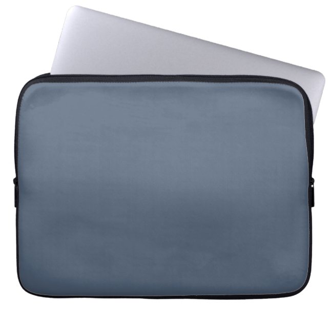 Retro Blue Solid Colour Plain Laptop Sleeve (Front)