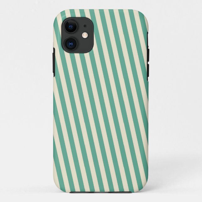 Retro Blue Striped Pattern Case-Mate iPhone Case (Back)