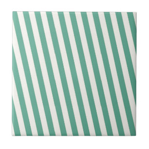 Retro Blue Striped Pattern Ceramic Tile