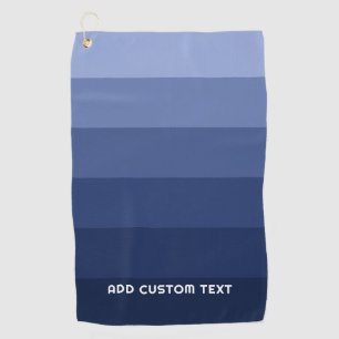 Retro Blue Stripes with Simple Sans Serif Name Golf Towel