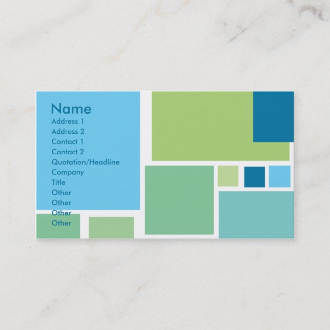 Retro Blue Tiles Business Card (Front)
