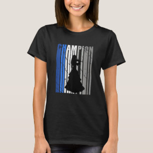 Retro Blue Violin Champion Birthday Violinist Team T-Shirt