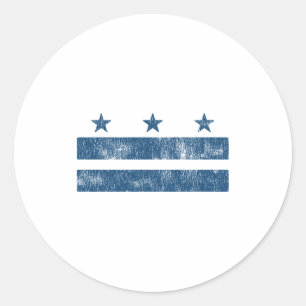 Retro Blue Washington Dc Flag District Of Columbia Classic Round Sticker