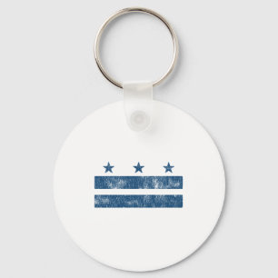 Retro Blue Washington Dc Flag District Of Columbia Key Ring