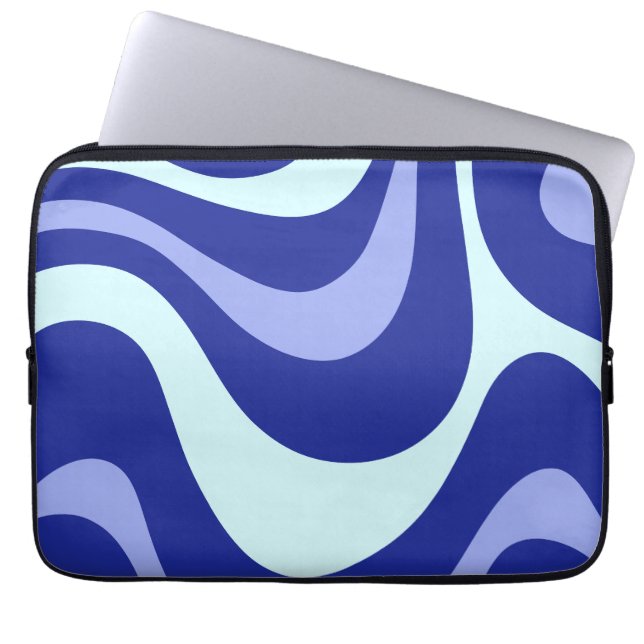 Retro Blue Waves Tablet Protection Sleeve (Front)