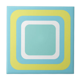Retro Blue White Yellow Ceramic Tile