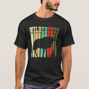Retro Blue Wildebeest Gnu Antelope Trophy Sport Hu T-Shirt