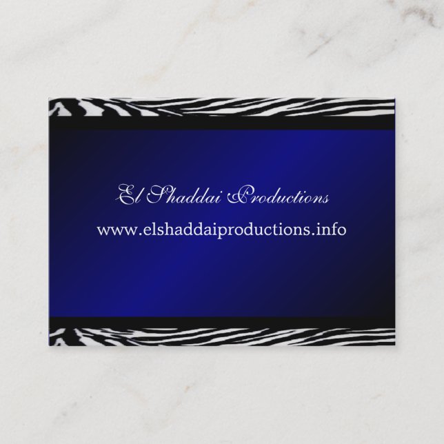 Retro Blue Zebra Business Card (Front)