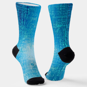 Retro Blueprint Socks – Style Meets Comfort