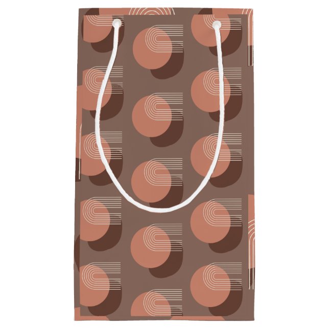Retro Blush Brun Sunset  Small Gift Bag (Front)
