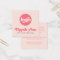 Retro blush pink business thank you insert card