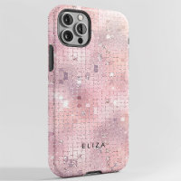 Retro Blush Pink Disco Mirror | Monogram