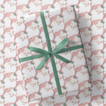 Retro Blush Pink Vintage Santa Claus Christmas Wrapping Paper<br><div class="desc">**Retro Blush Pink Vintage Santa Claus Christmas Wrapping Paper** Custom roll of holiday wrapping paper adorned in a unique vintage and adorable retro graphic of jolly old Saint Nick winking,  while wearing a pretty pastel blush pink colored hat,  featured in a seamless pattern print format</div>