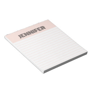 Retro Blush Pink With Lines Personalised Notepad