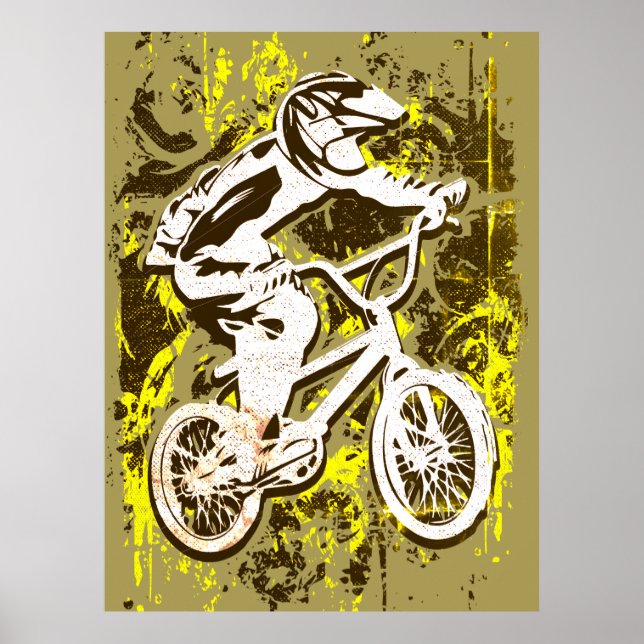 Retro Bmx Racing - Bmx Bike - Bmx Poster Print (Front)