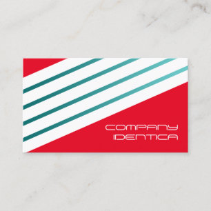 retro board stripes red business card