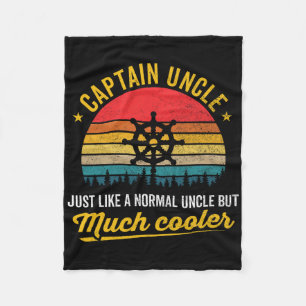 Retro Boat Captain Uncle Sailor Boating Owner Boat Fleece Blanket