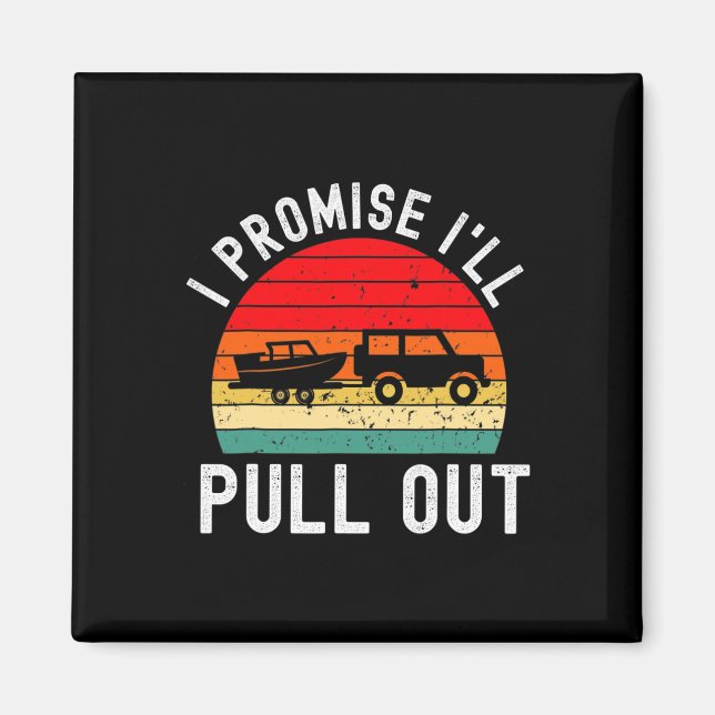 Retro Boating Men Funny Boat Captain Hate Pulling  Magnet (Front)