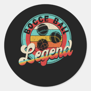 Retro Bocce Ball Legend Bocci Ball Player Vintage Classic Round Sticker