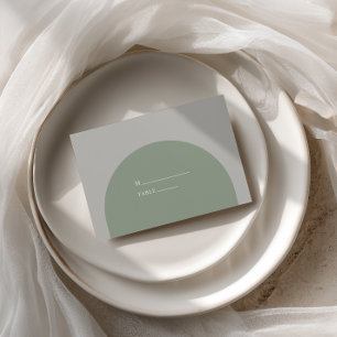 Retro Bohemian Sage Green Rustic Arch Wedding Place Card