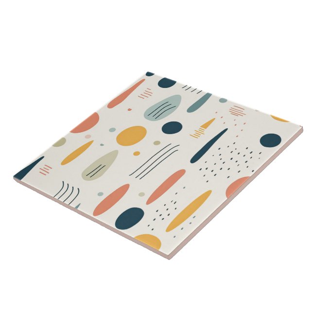 Retro Boho Abstract Popular Collection Ceramic Tile (Side)