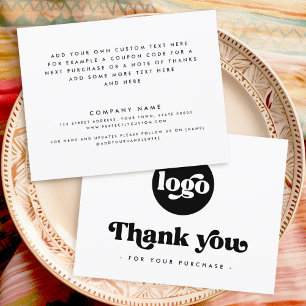 Retro boho add logo terracotta thank you card