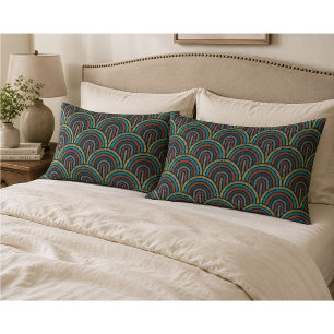 Retro Boho Arc Art Deco Pillow Case