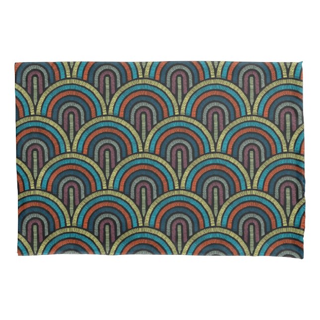 Retro Boho Arc Art Deco Pillow Case (Front)